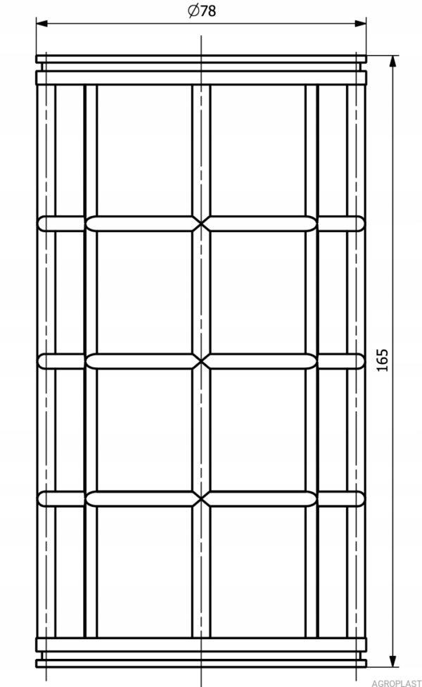 WKŁAD FILTRA SSAWNEGO MESH 80 fi 78x165 AGROPLAST